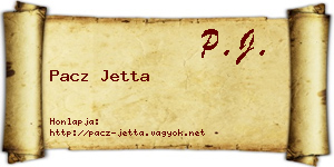 Pacz Jetta névjegykártya